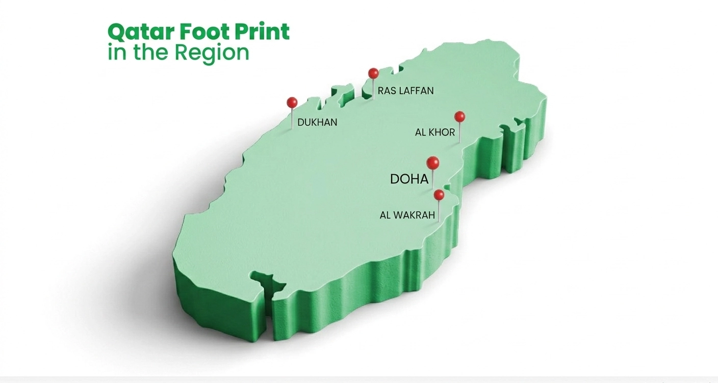 Detailed map showing Bykea's last-mile delivery and rider supply coverage in Doha and all major cities of Qatar.