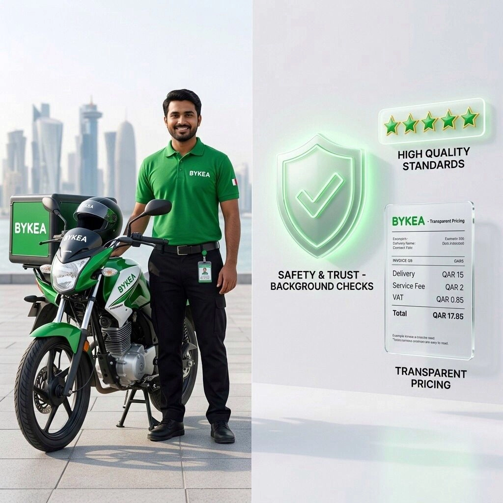 Safety features shown on Bykea mobile app